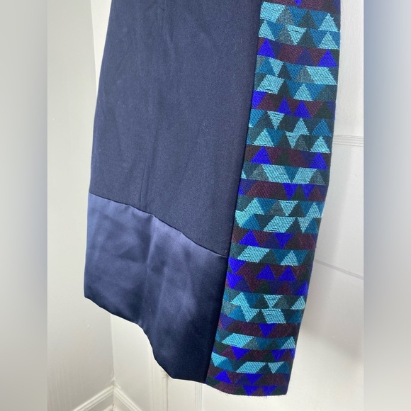 J Crew Geometric Blue and Black Dress - Picture 5 of 6